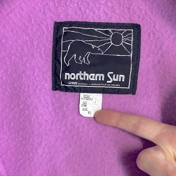 Vintage 90s Northern Sun Blue Windbreaker With Pink Fleece Lining M - Picture 6 of 14